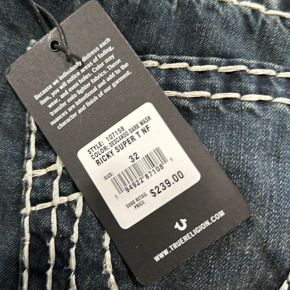 True Religion RICKY Relaxed Straight Men’s Jeans 👖 Pants Size: 32 Retails: $239 - Picture 7 of 10